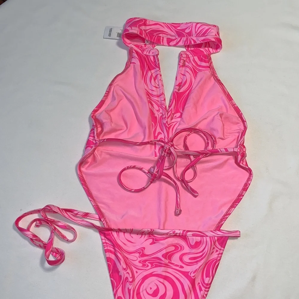 Frankies Bikini Osaka Satin One Piece Swimsuit Sz M